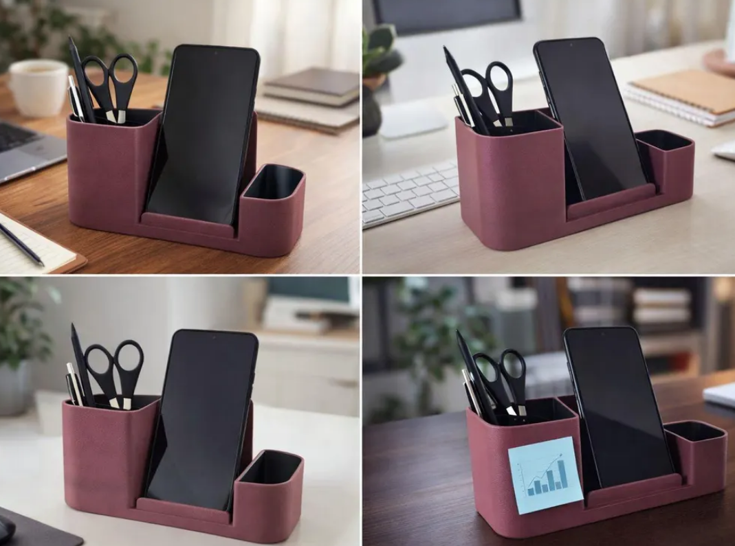 Schreibtisch Organizer mit Handyhalter | Desk Organizer modern | Stiftehalter Büro | 3D gedruckte Schreibtisch Aufbewahrung