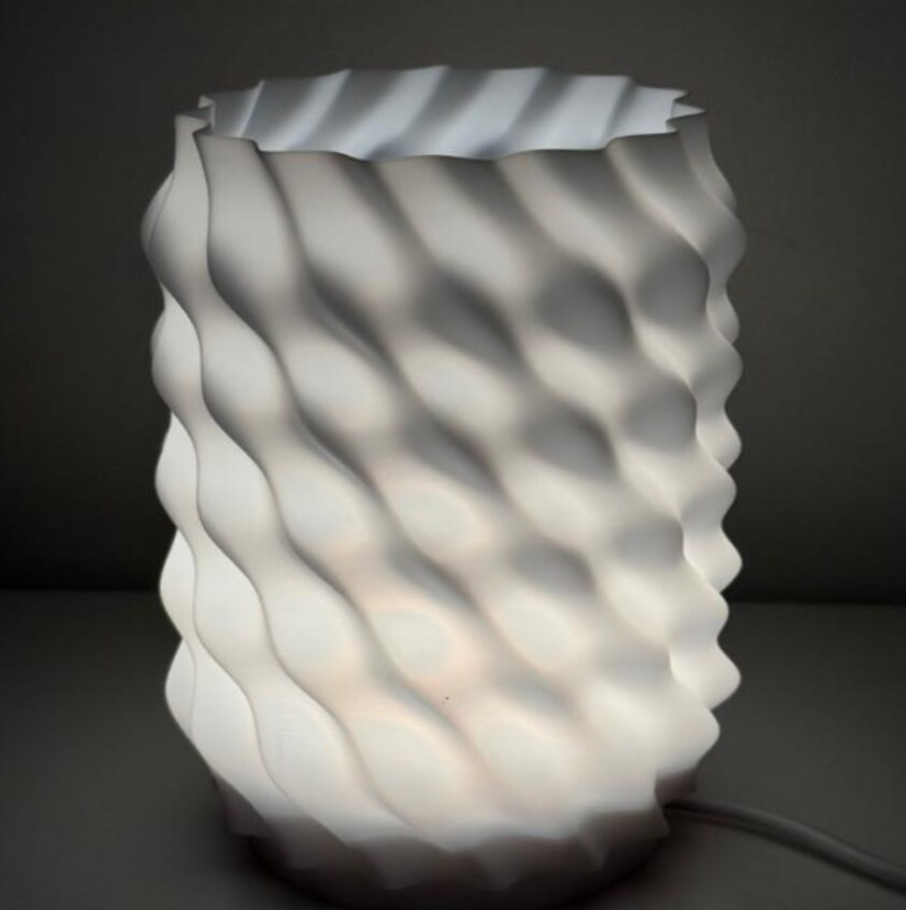 Moderne Design Tischlampe | 3D-gedruckter Spiral Lampenschirm | Ambientebeleuchtung