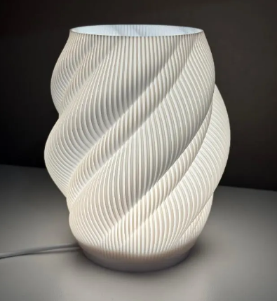 Moderne Design Tischlampe | 3D-gedruckter Spiral Lampenschirm | Ambientebeleuchtung