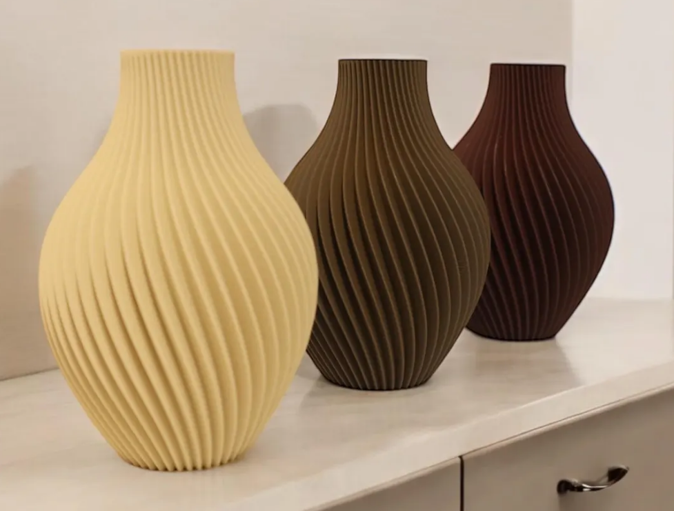 Minimalistische Spiralvase aus 3D-Druck  – stilvolle Deko für moderne Wohnräume
