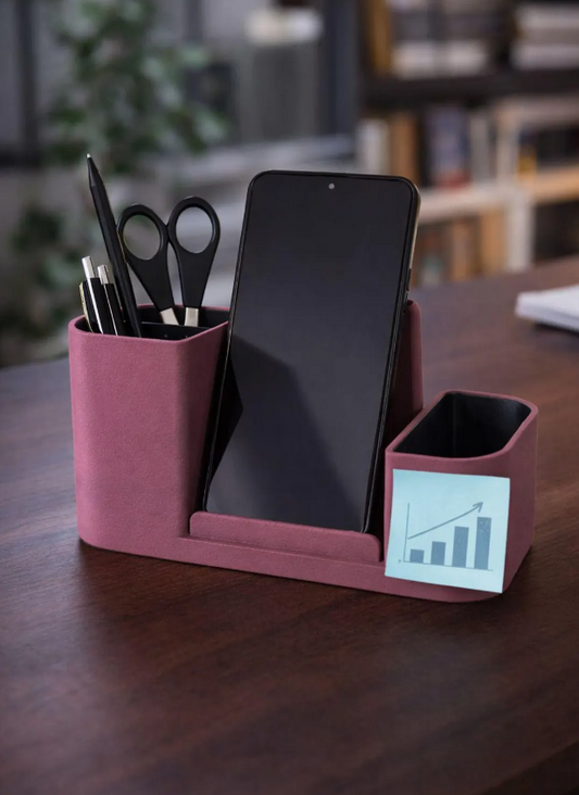 Schreibtisch Organizer mit Handyhalter | Desk Organizer modern | Stiftehalter Büro | 3D gedruckte Schreibtisch Aufbewahrung