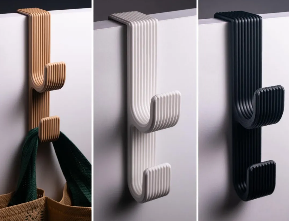 Minimalistisches Wandhaken-Set (3er) – Geriffeltes Design in Verschiedene Farben