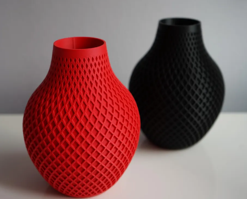 Moderne 3D gedruckte Vase | Geometrische Gitterstruktur | Design Blumenvase | Minimalistische Wohndeko