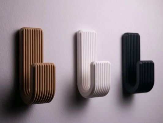 Minimalistisches Wandhaken-Set (3er) – Geriffeltes Design in Verschiedene Farben