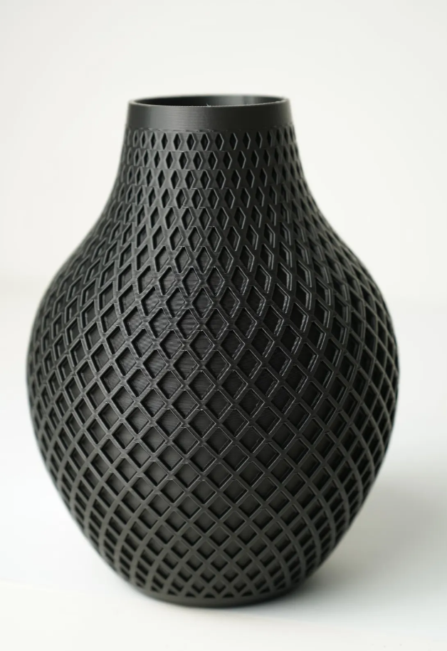 Moderne 3D gedruckte Vase | Geometrische Gitterstruktur | Design Blumenvase | Minimalistische Wohndeko