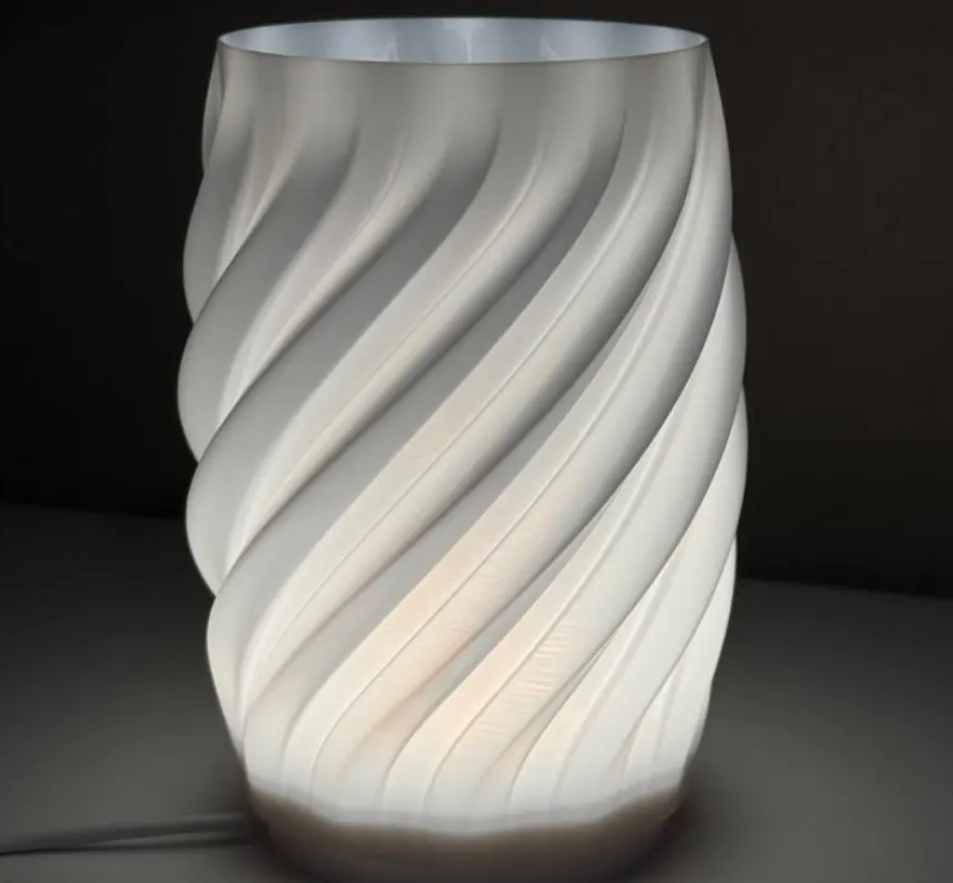 Moderne Design Tischlampe | 3D-gedruckter Spiral Lampenschirm | Ambientebeleuchtung