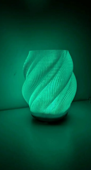 Moderne Design Tischlampe | 3D-gedruckter Spiral Lampenschirm | Ambientebeleuchtung