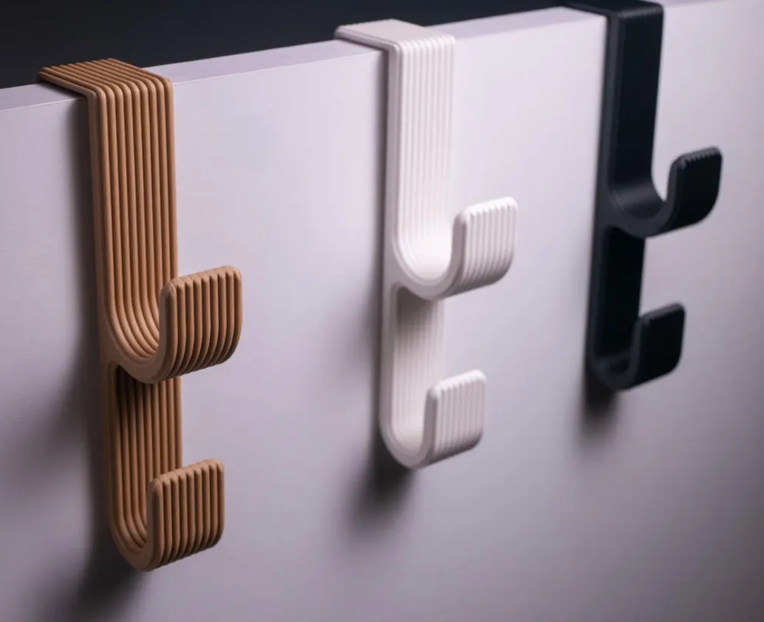 Minimalistisches Wandhaken-Set (3er) – Geriffeltes Design in Verschiedene Farben