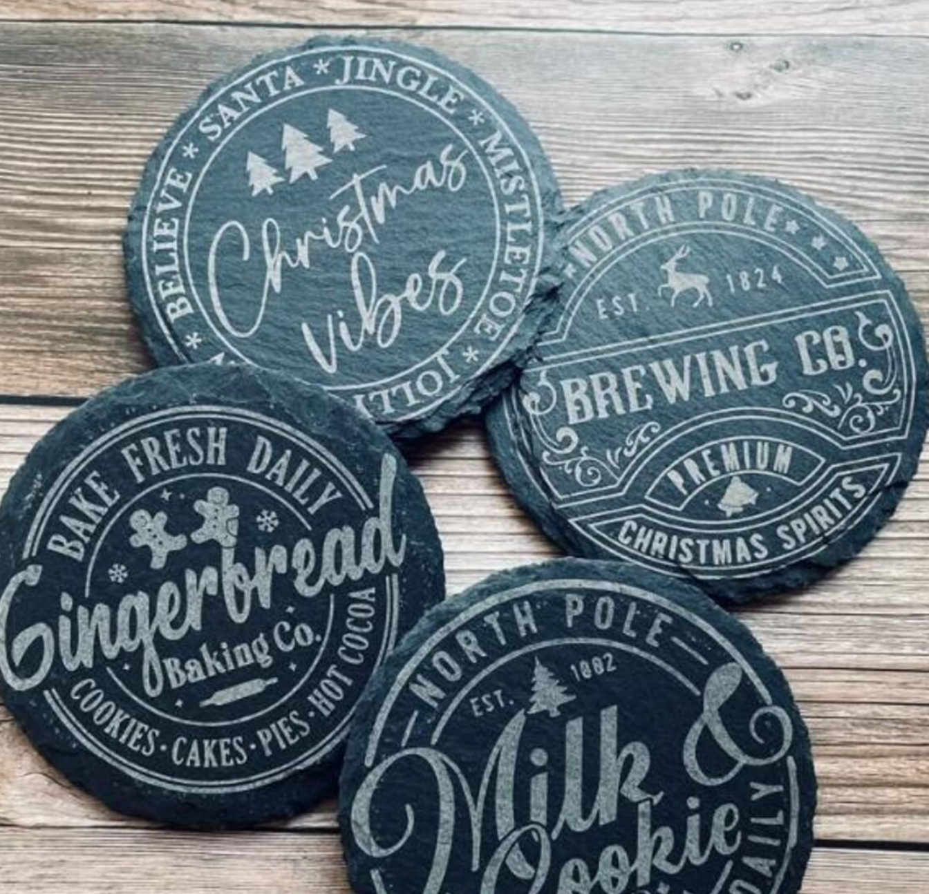 Personalisierter Schiefer-Untersetzer mit hochwertiger Lasergravur – Individuelles Wunschmotiv & Text
